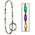 Mardi Gras Satin Swirl Beads/ Bracelet Set